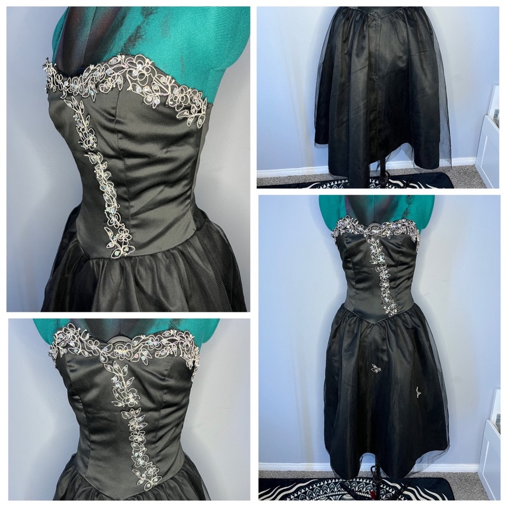 Elegant Black Satin Dress